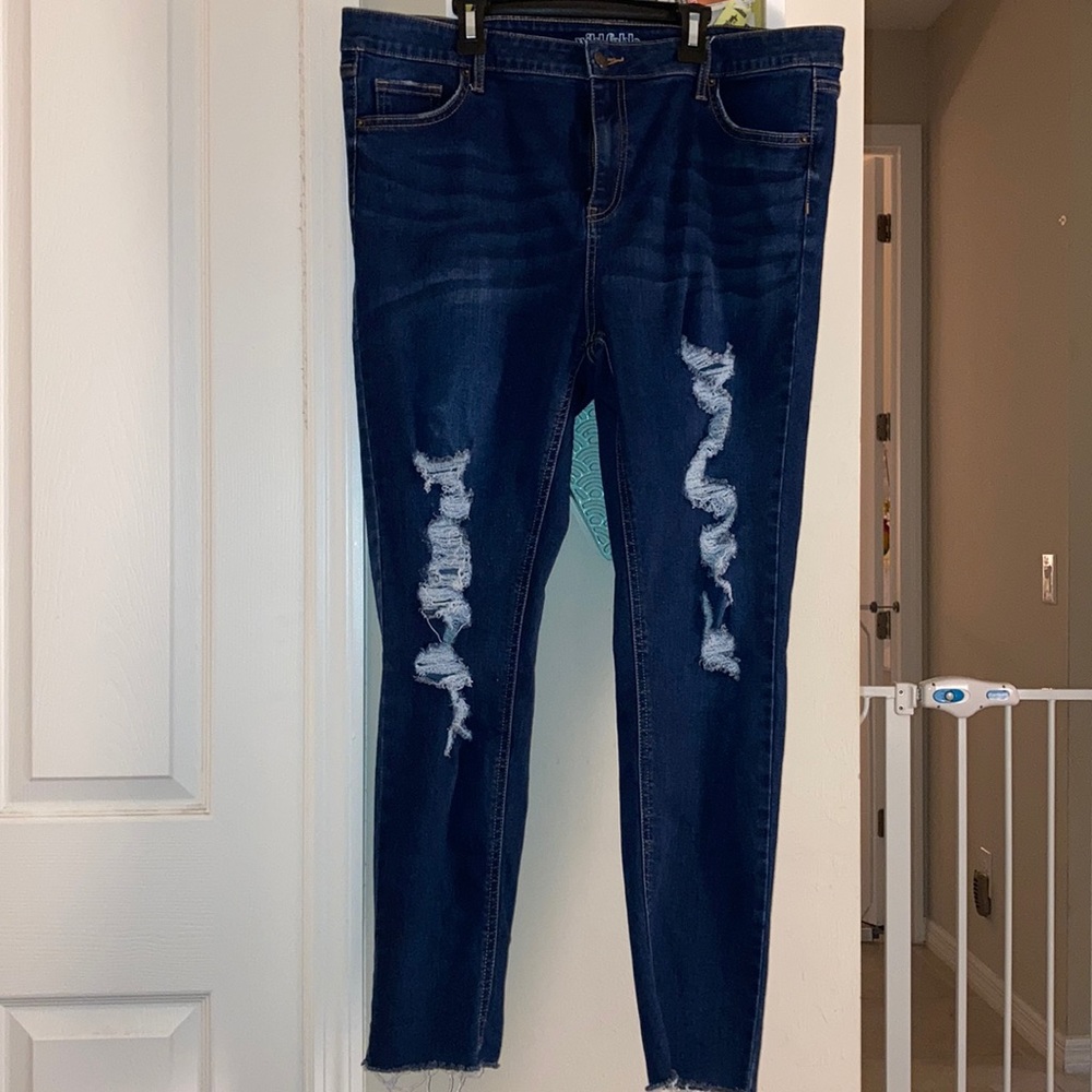 Ripped denim jeans
